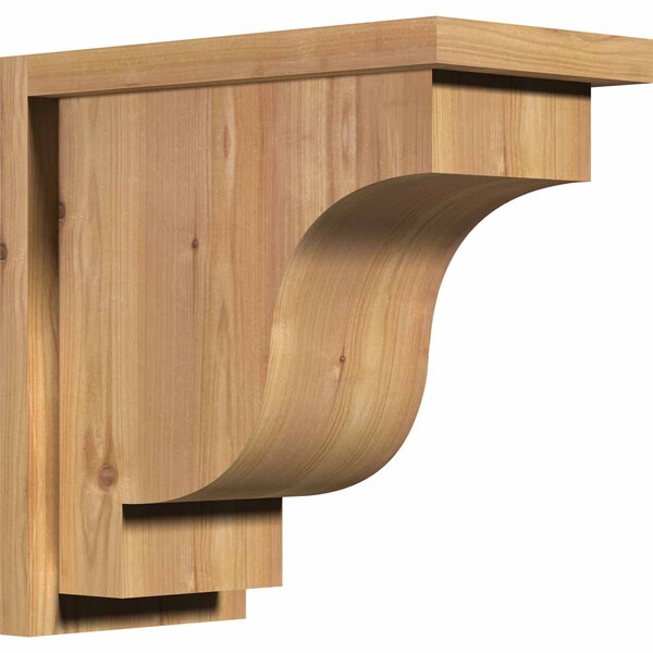 Ekena Millwork Newport Smooth Corbel w/Backplate, Western Red Cedar, 7 1/2"W x 14"D x 14"H COR08X14X14NEW01SWR - main